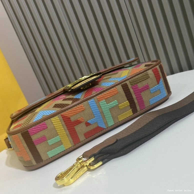 Cheap Fendi Beige Bag Medium Motif Multi Baguette Canvas FF In 0723
